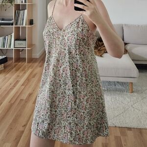 vintage floral strappy grunge y2k babydoll boho indie urban mini slip dress